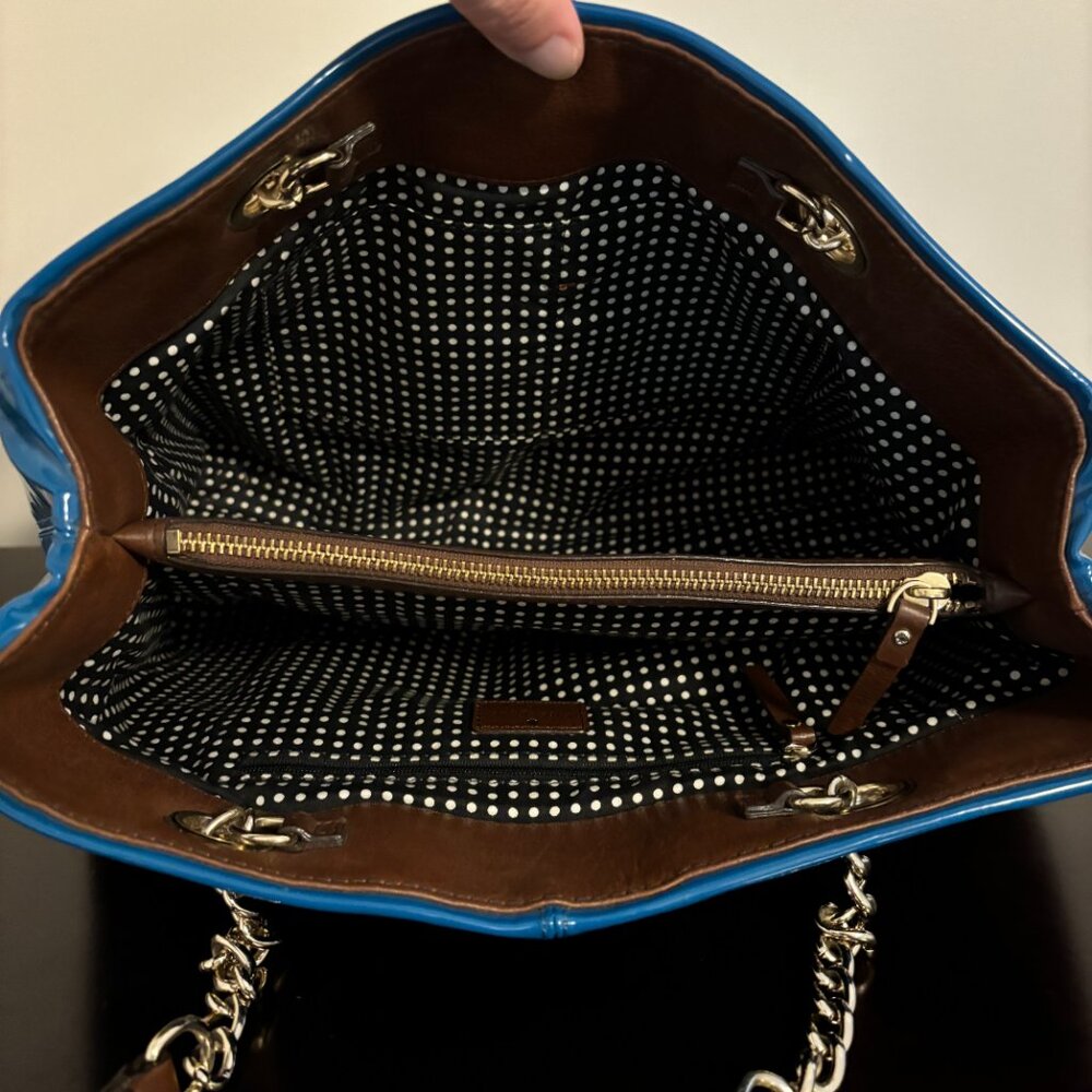 Kate Spade Kingsbury Park Blue Patent Leather Tote - Picture 10 of 12